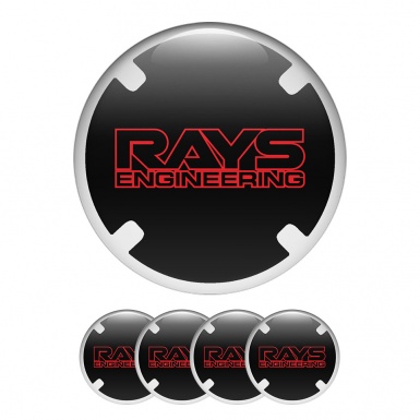 Rays Wheel Center Cap Domed Stickers Black Sniper