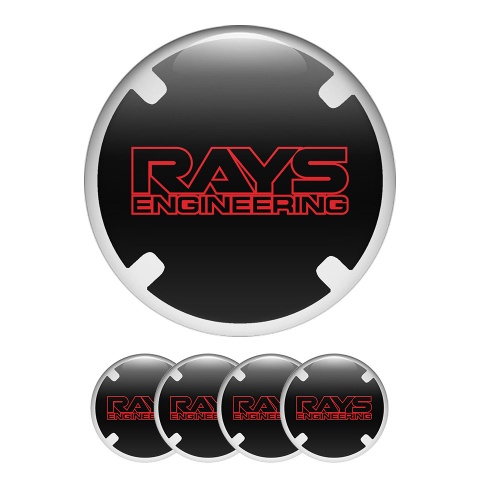 Rays Wheel Center Cap Domed Stickers Black Sniper