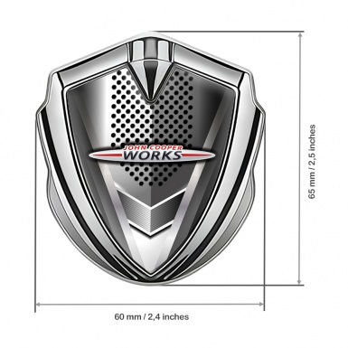 Mini Cooper Bodyside Emblem Silver Metal Grid John Cooper Works Edition