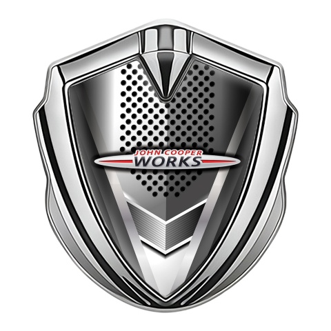 Mini Cooper Bodyside Emblem Silver Metal Grid John Cooper Works Edition