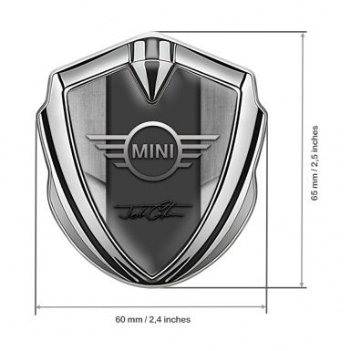 Mini Cooper Fender Emblem Badge Silver Grunge Slabs John Cooper Works