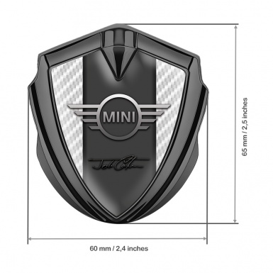 Mini Cooper Bodyside Emblem Graphite White Carbon John Cooper Signature