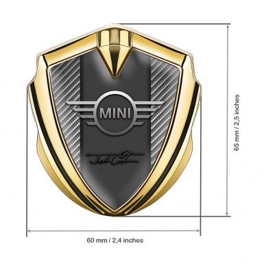 Mini Cooper Trunk Emblem Gold Light Carbon John Cooper Signature