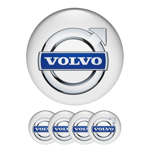 Volvo Wheel Center Cap Domed Stickers Light Color With 3D Logo