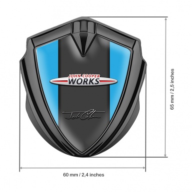 Mini Cooper Fender Emblem Badge Graphite Blue Prop John Cooper Works
