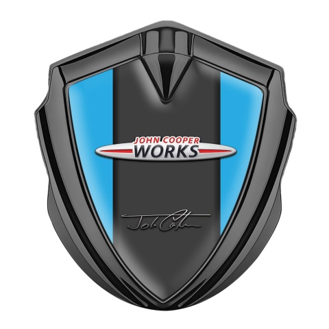 Mini Cooper Fender Emblem Badge Graphite Blue Prop John Cooper Works