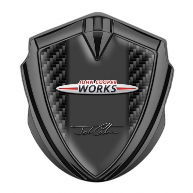 Mini Cooper Trunk Metal Badge Graphite Carbon Base John Cooper Works