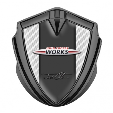 Mini Cooper Trunk Emblem Badge Graphite White Carbon John Cooper Edition