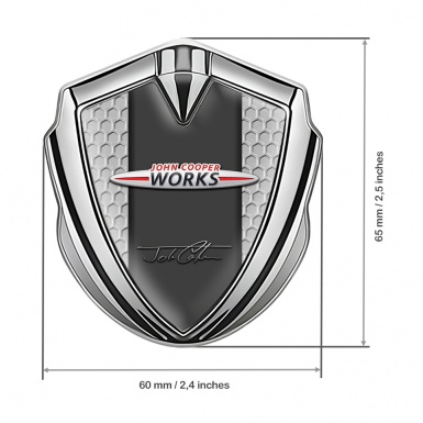 Mini Cooper Bodyside Emblem Silver Grey Hex John Cooper Signature