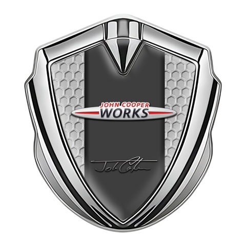 Mini Cooper Bodyside Emblem Silver Grey Hex John Cooper Signature