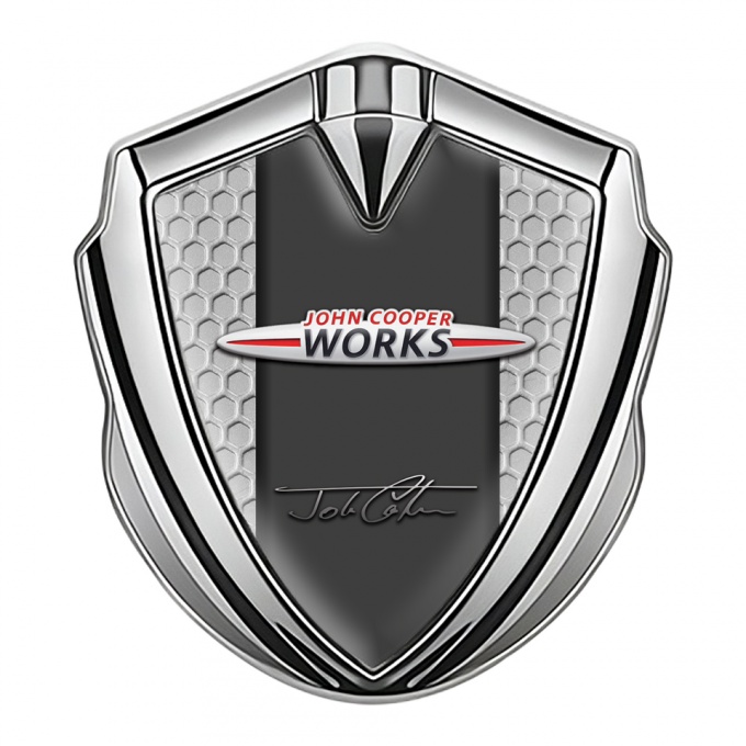 Mini Cooper Bodyside Emblem Silver Grey Hex John Cooper Signature