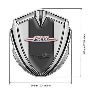 Mini Cooper Fender Emblem Badge Silver Grey Base John Cooper Works