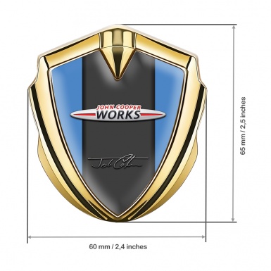 Mini Cooper Trunk Emblem Badge Gold Blue Base John Cooper Works