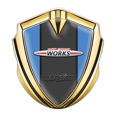 Mini Cooper Trunk Emblem Badge Gold Blue Base John Cooper Works