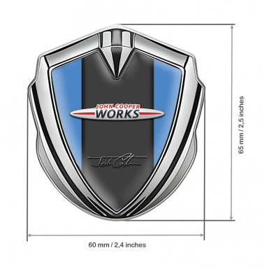 Mini Cooper Trunk Emblem Badge Silver Blue Base John Cooper Works