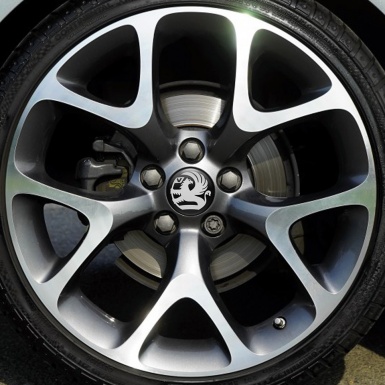 Vauxhall Wheel Center Caps Emblem Black And White Colors