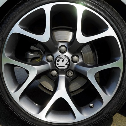 Vauxhall Wheel Center Caps Emblem Black And White Colors