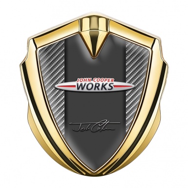 Mini Cooper Trunk Emblem Badge Gold Light Carbon John Cooper Works