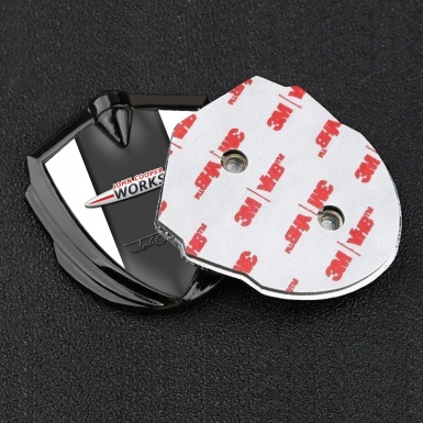Mini Cooper Fender Emblem Badge Graphite White Base John Cooper Works