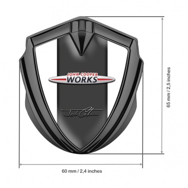 Mini Cooper Fender Emblem Badge Graphite White Base John Cooper Works