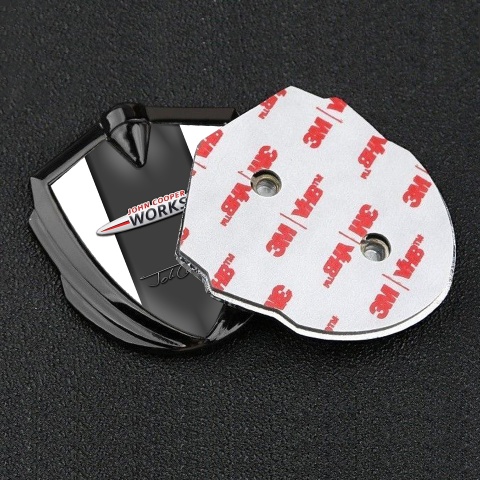 Mini Cooper Fender Emblem Badge Graphite White Base John Cooper Works