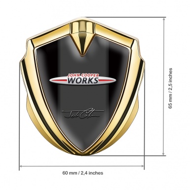 Mini Cooper Trunk Emblem Badge Gold Black Base John Cooper Works