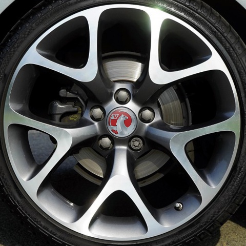 Vauxhall Center Hub Dome Stickers With Gray 3D Logo