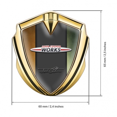 Mini Cooper Self Adhesive Bodyside Badge Gold Colorful John Cooper Works