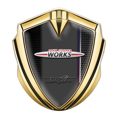 Mini Cooper Trunk Emblem Badge Gold Dark Carbon John Cooper Works