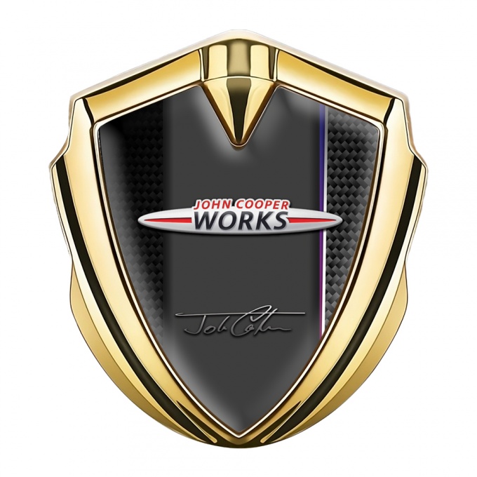 Mini Cooper Trunk Emblem Badge Gold Dark Carbon John Cooper Works