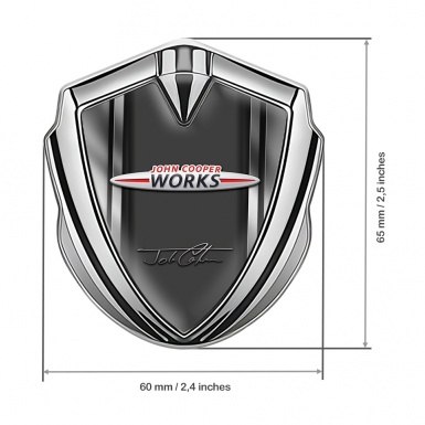 Mini Cooper Bodyside Emblem Silver Grey Gradient John Cooper Works