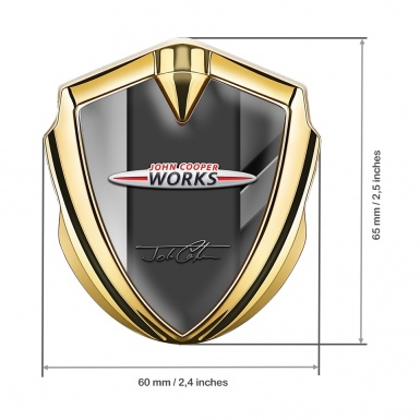 Mini Cooper Bodyside Badge Gold Stylish Vectors John Cooper Signature