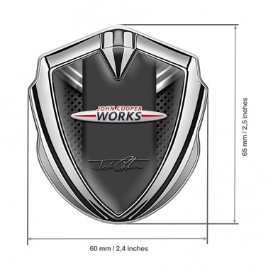 Mini Cooper Bodyside Emblem Silver Dots Mono Shield John Cooper Works