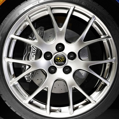 Subaru Center Hub Dome Stickers Yellow Logo Star