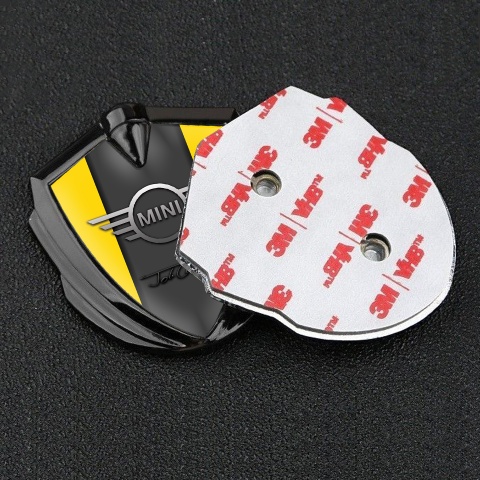 Mini Cooper Fender Emblem Graphite Yellow Base John Cooper Signature