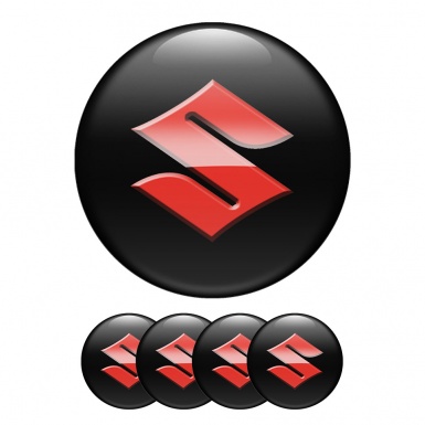 Suzuki Center Hub Dome Stickers Black King