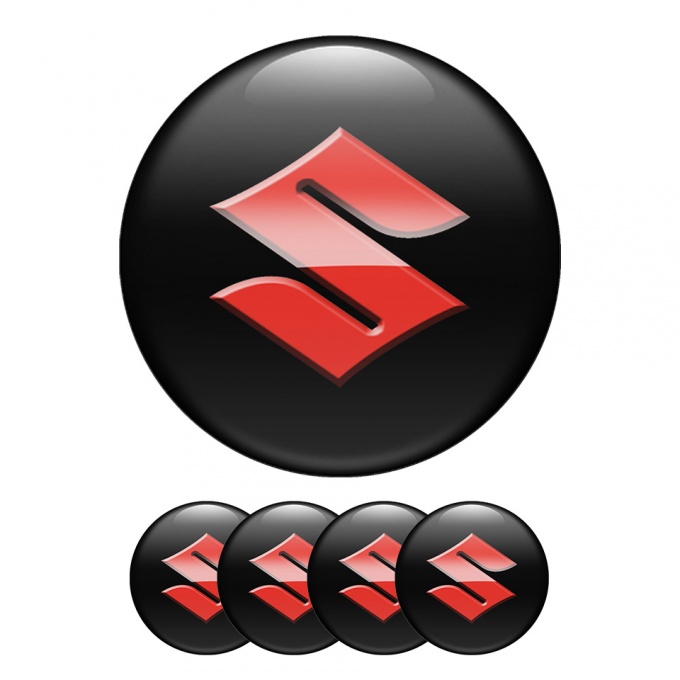 Suzuki Center Hub Dome Stickers Black King