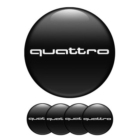 Audi Center Hub Dome Stickers White Logo