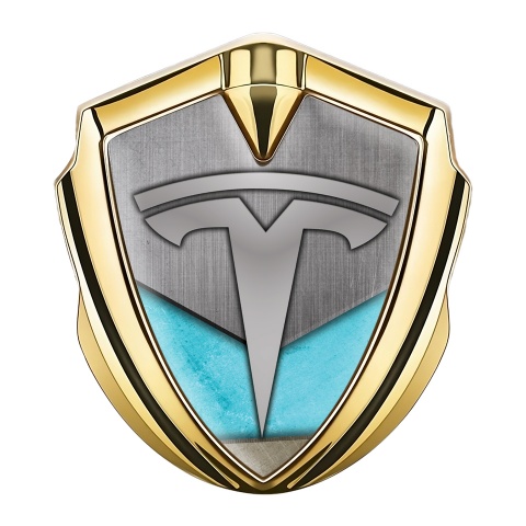 Tesla Bodyside Emblem Gold Metallic Sky Accent Edition
