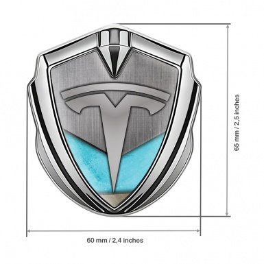 Tesla Bodyside Emblem Silver Metallic Sky Accent Edition