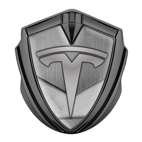 Tesla Bodyside Emblem Graphite Metallic Grey Accent Logo Design