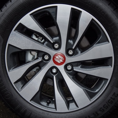 Suzuki Silicone Stickers Center Hub Carbon Red Diamond 