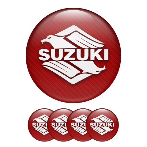 Suzuki Silicone Stickers Center Hub Carbon Red Diamond 