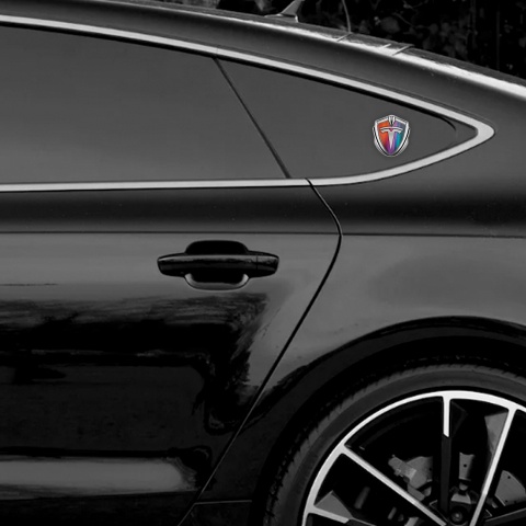 Tesla Fender Emblem Badge Silver Full Spectrum Color Design