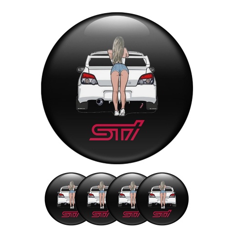 Subaru Center Hub Dome Stickers Sexy Women