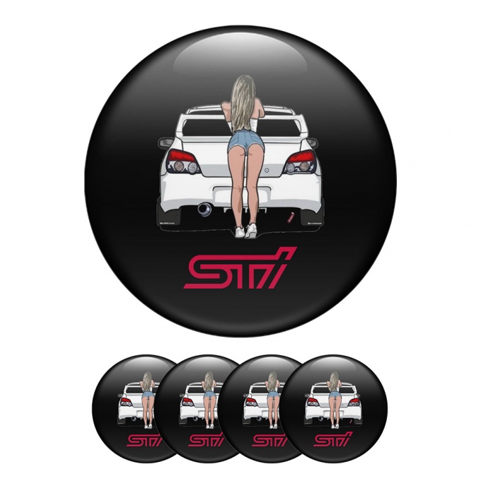 Subaru Center Hub Dome Stickers Sexy Women