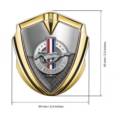 Ford Mustang 3D Car Metal Emblem Gold Metallic Deck Edition