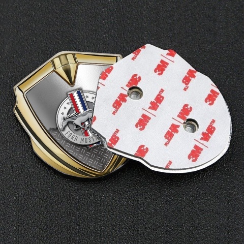 Ford Mustang 3D Car Metal Emblem Gold Metallic Deck Edition