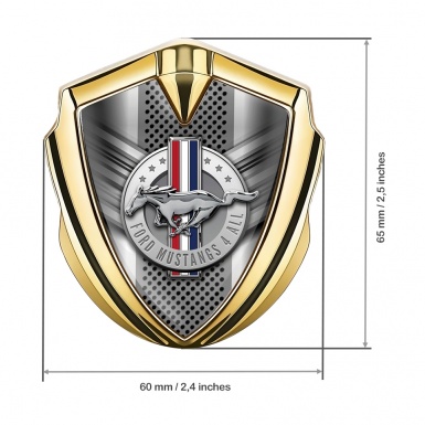 Ford Mustang Bodyside Emblem Gold Grey Elements V Shape Design