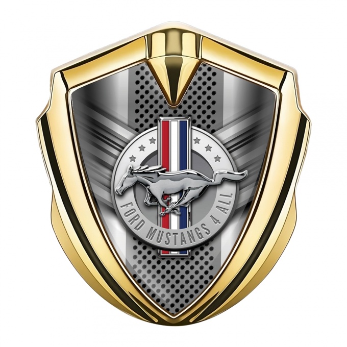 Ford Mustang Bodyside Emblem Gold Grey Elements V Shape Design